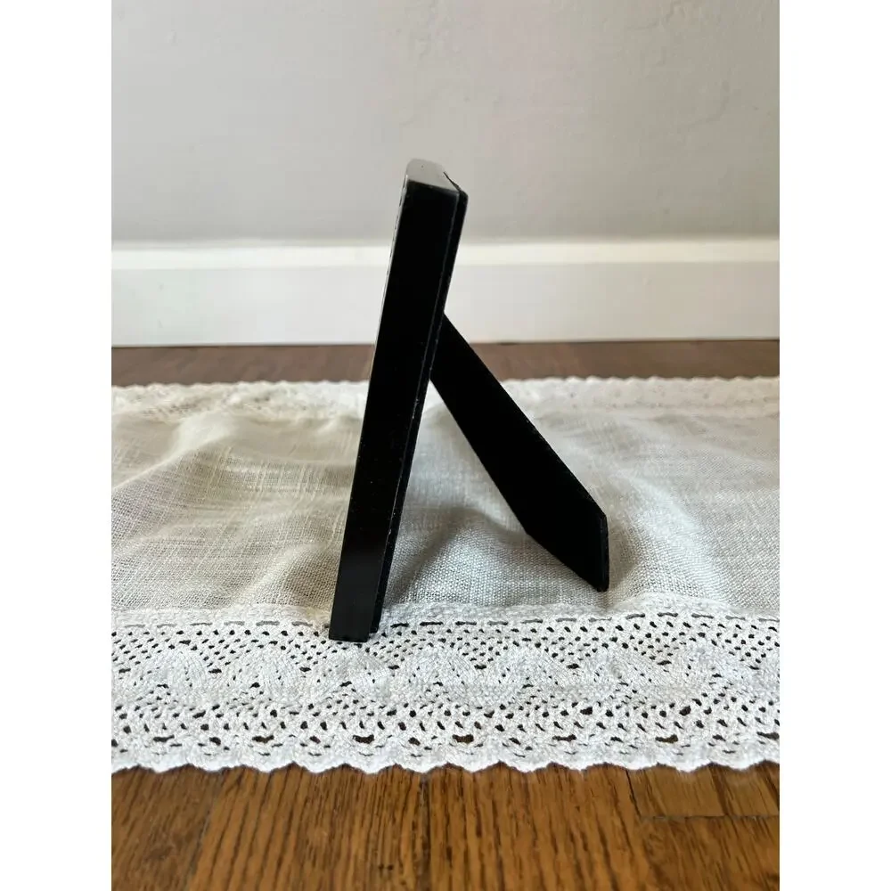 Vintage Black Lacquer Piano Keys Picture Frame